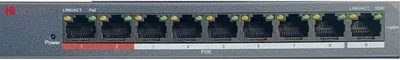 Коммутатор HiWatch DS-S908P(B), 8×100M PoE + 1×100M, неуправляемый