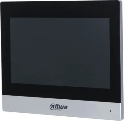 DHI-VTH8621KMS-WP Dahua - Монитор видеодомофона IP 7-и дюймовый с WiFi 2.4ГГц, серебрянный, 1024x600 разрешение, ёмкостной сенсорный экран; тревожные входы / выходы 6/1; LAN; поддержка micro-SD до 64Гб; Возможность просмотра IP видеокамер; Питание:  DC 12В; Габаритные размеры: 185 мм х 147 мм х 24 мм; Установка - на стену.