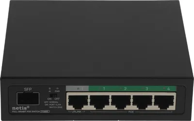 Коммутатор Netis P106GC, 4×1GbE PoE, 1×SFP, 1×RJ45 Uplink