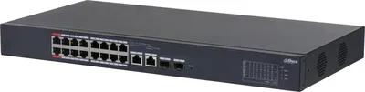 Коммутатор Dahua DH-CS4218-16ET-190, 16×FE PoE, 2×Combo GbE/SFP, 190W