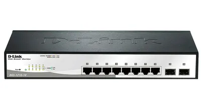 Коммутатор D-LINK DGS-1210-10/F1A, L2, 8×1GbE, 2×SFP