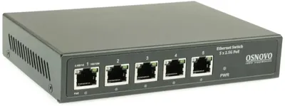 Коммутатор OSNOVO SW-5D-1(60W), 5×2.5GbE, 4×PoE, 60Вт