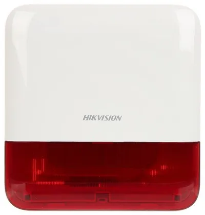 Оповещатель свето-звуковой радиоканальный уличный Hikvision DS-PS1-E-WE