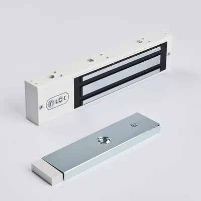 R-Lock RL-EM280-LSW - Электромагнитный замкок, 280кг, DC12/24B, цвет белый, RAL9016(белый), два датчика втроены в корпус замка: датчик Холла и магнито-контактный датчик