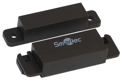 ST-DM121NC-BR - Магнитоконтактный датчик Smartec, НЗ, коричневый, накладной для деревянных дверей, под винт, зазор 25 мм