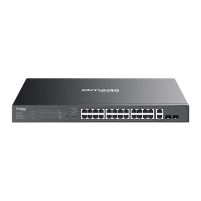 Коммутатор TP-Link Omada ES228GMP, 24×1 Гбит/с PoE+ + 2×1 Гбит/с Uplink + 2×1 Гбит/с SFP, настраиваемый