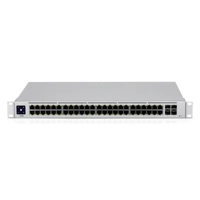 Коммутатор Ubiquiti USW-48-PoE-EU, L2, 48×1GbE PoE, 4×SFP, 195W PoE