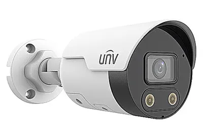 Видеокамера Uniview IP цилиндрическая, 1/2.7" 4 Мп КМОП @ 30 к/с, ИК-подсветка и тревожная подсветка видимого спектра до 30м., LightHunter 0.003 Лк @F1.6, объектив 2.8 мм, WDR, 2D/3D DNR, Ultra 265, H