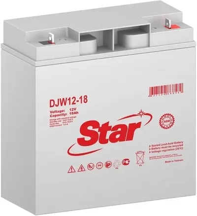 Аккумулятор STAR DJW12-18, 12В/18А·ч, под болт М5