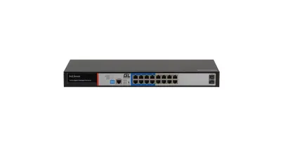 GL-SW-G205-16P - Коммутатор NIKOMAX, WEB Smart управляемый, 16 PoE (802.3af/at) портов 10/100/1000Мбит/с 8 до 250 метров cat.6, 2*SFP 1000Мбит/с, 250Вт APO&R