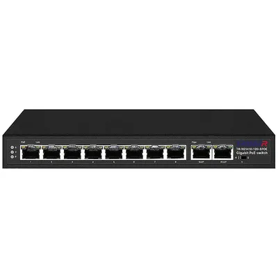 Коммутатор Trassir TR-NS1410-120-8POE, 8×PoE, 120Вт, 2×Uplink