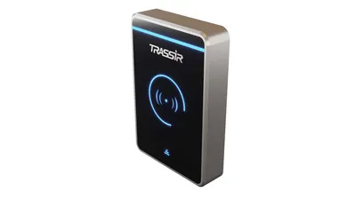 Считыватель карт Trassir Mifare TR-R3M. Интерфейс подключения Wiegand-34; Частота считывания: 13.56МГц; Дальность считывания: 30-80 мм; IP65; -25 до +75 °C; DC 9V-16V; размер 112х75х21мм; пластик.