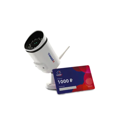 Комплект Trassir D2121IR3Wv3Cloud, камера 2.8 мм + 6 мес. облака