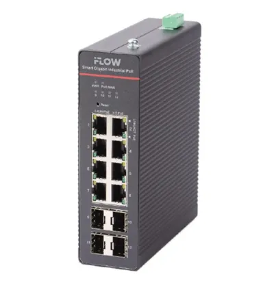 Коммутатор IFlow F-SW-IM612HPOE-PM-8G4GO, 8×1GbE PoE, 4×SFP, L2