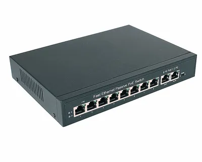 NS-SW-8F2F-P/A - Passive Коммутатор PoE NST Fast Ethernet на 10 портов. Порты: 8 х FE (10/100 Base-T, 52V 4,5(+) 7,8(–)) совместимы с PoE (IEEE 802.3af/at), 2 x FE (10/100 Base-T) Uplink. Мощность PoE на порт - до 30W.
