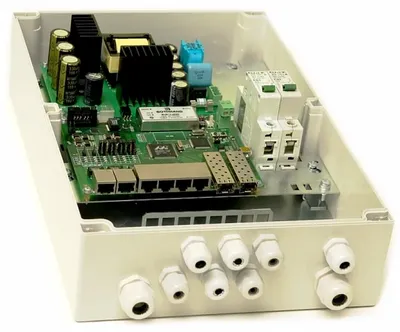 PSW-2G 6F+ - Уличный гигабитный управляемый 8 портовый коммутатор с оптическим кроссом и РоЕ; 802.3af/at (PoE+, High PoE); 2х1000Base-X SFP, 6х10/100Base-Tx RJ-45 с РоЕ; Суммарная мощность РоЕ 160 Вт (2 порта до 60 Вт, остальные 4 порта до 30Вт)