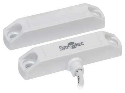 ST-DM125NC-WT - Магнитоконтактный датчик, НЗ, белый, накладной для деревянных дверей, зазор 25 мм