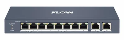Коммутатор IFLOW F-SW-EM410HPOE-VM, L2, 8×PoE 10/100M, 2×1GbE uplink, 110W