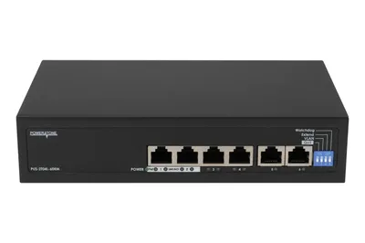 Неуправляемый 4 портовый PoE коммутатор PUS-2T04L-60RM с возможностью установки в стойку