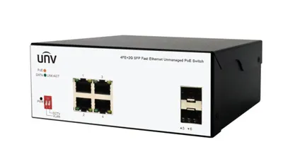 Коммутатор Uniview ISW2000-4T2GP-POE-IN, 4×PoE 100M + 2×SFP, L2