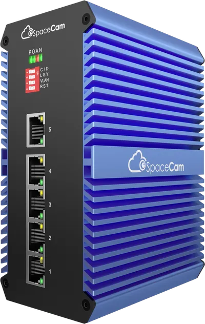 Коммутатор SpaceCam SC-I-4G-120-1G(HT), промышленный, 4×1GbE PoE, 1×1GbE, 120Вт