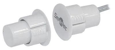 ST-DM030NC-WT - Магнитоконтактный датчик Smartec, НЗ, белый, врезной для металлических дверей, зазор 35 мм