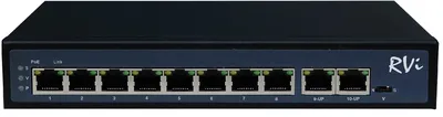 Коммутатор RVi RVi-1NS08F-2T, 10×FE, 8×PoE, 120Вт