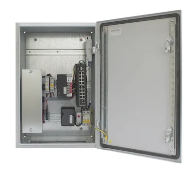 OS-46TB1(SW-81602/ILS(port 90W)) - Уличный управляемый (L2+) коммутатор на 18 портов с термостабилизацией, резервным питанием и функцией мониторинга температуры/влажности/напряжения на базе уличной станции OSNOVO OS-46TB1. Порты: 2 x GE (10/100/1000Base-T) с PoE BT (до 90W) + 14 x GE (10/100/1000Base-T) с PoE (до 30W) + 2 x GE SFP (1000Base-X), OSNOVO