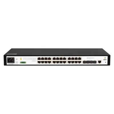SNR SNR-S5210G-24TX-UPS Управляемый коммутатор уровня 2+, 24 порта 10/100/1000Base-T, 4 порта 1/10G SFP+, встроенный БП ~220V AC, разъем для АКБ 12V с возможностью заряда