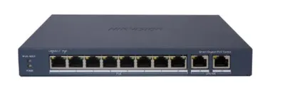 DS-3E1510P-EI V2 - Управляемый PoE коммутатор, 8 1000M PoE-порт, 2 1000M RJ45‑порт, Hikvision