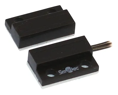 ST-DM110NC-BR - Магнитоконтактный датчик Smartec, НЗ, коричневый, накладной для деревянных дверей, миниатюрный, зазор 20 мм