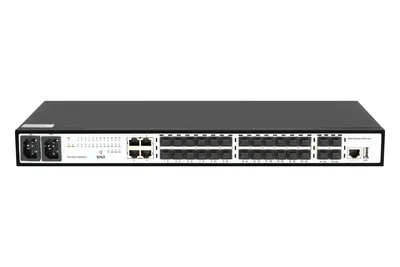 SNR SNR-S5210G-24FX-2AC Управляемый коммутатор уровня 2+, 20 портов 100/1000Base-X SFP, 4 порта Combo 10/100/1000Base-T|100/1000Base-X SFP, 4 порта 1/10G SFP+, два встроенных БП ~220V AC