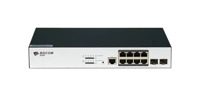 Управляемый PoE коммутатор уровня 2 BDCOM S2500-8P2S, 8x 10/100/1000Base-T PoE 802.3af/at до 140W, 2x 100/1000Base-X (SFP), ~220V AC