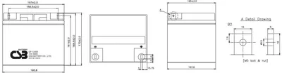 Аккумулятор CSB GP12400 I, 12В, 40Ач, AGM