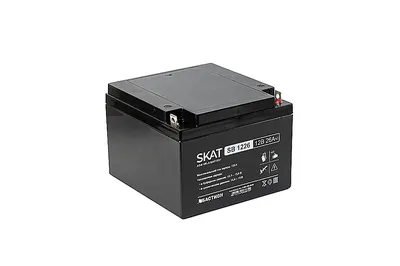 АКБ БАСТИОН SKAT SB 1226 AGM 12V 26Ач I зар.7,8А, B1 (под болт М5) гарантия 18 мес (2537)