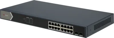 Коммутатор Hikvision DS-3E0518P-E/M, 16×GbE PoE, 2×SFP, 125Вт