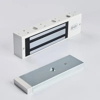 R-Lock RL-EM500-LSW - Электромагнитный замкок, 500кг, DC12/24B, цвет белый, RAL9016(белый), два датчика втроены в корпус замка: датчик Холла и магнито-контактный датчик