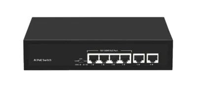 Коммутатор PoE NIKOMAX GL-SW-F007-04P, 4xFE PoE+2xFE, 60Вт