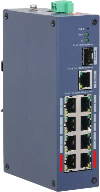 Коммутатор Dahua DH-CHS4110-8ET-110, управляемый, 8×FE PoE (до 90Вт), 1×SFP, PoE 110Вт
