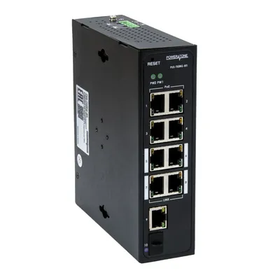 Неуправляемый промышленный 8 портовый PoE коммутатор POWERTONE PUS-TS08G-BTi с 4 портами до 90Вт