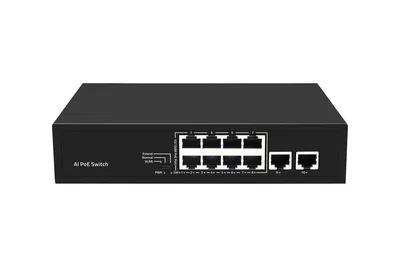ST-NS008MB-MD - Неадминистрируемый коммутатор, 8 RJ-45 POE портов (10/100 Мбит/с), 2 RJ-45 Uplink порта (10/100 Мбит/с), бюджет на порт до 30 Вт, общий бюджет до 120 Вт.