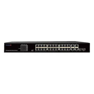 Коммутатор Trassir TR-NS14282С-370-24POE, 24×GbE PoE, 2×Combo, 2×Uplink