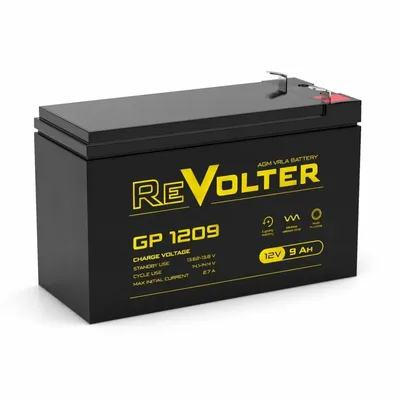 Аккумулятор ReVolter GP 1209, 12В, 9Ач, AGM