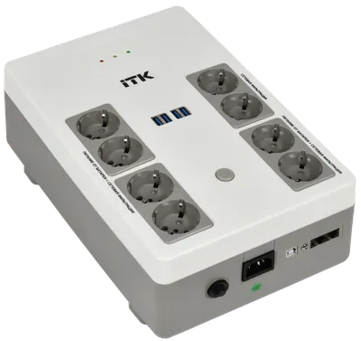 Источник бесперебойного питания ITK Electra EST8-600VA-1-001-L / 600 ВА / 360 Вт / 8 x CEE 7 (евророзетка)