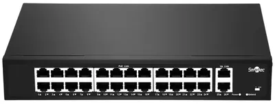 ST-NS224MB-GD - Неадминистрируемый коммутатор, 24 RJ-45 POE порта (10/100 Мбит/с), 2 RJ-45 Uplink порта (1000 Мбит/с), бюджет на порт до 30 Вт, общий бюджет до 255 Вт.