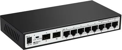 Коммутатор ORIGO OS2210F/A2A Конфигурируемый коммутатор, 8x1000Base-T, 2x1000Base-X SFP, DIP-переключатель, корпус металл