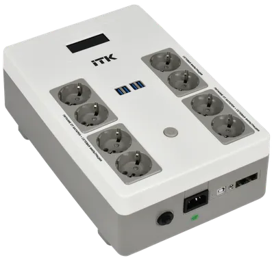 ИБП ITK EST8-600VA-1-001, 600ВА/360Вт, линейно-интерактивный, LCD