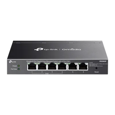 TP-Link ES206GP Коммутатор/ Omada 6-Port Gigabit Easy Managed Switch  with 4-Port PoE+