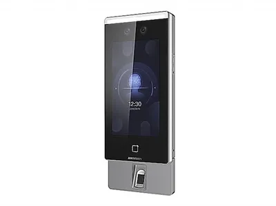 DS-K1T671MF - Терминал доступа с распознаванием лиц, считывателями Mifare карт и отпечатков пальцев. 7" TFT; видео-интерком; RTSP, Память: 5000 лиц; 5000 карт; 5000 отпечатков; 50000 событий; TCP/IP;RS485;Wiegand;USB;замок; IP65,  ISAPI, E-home 5.0.