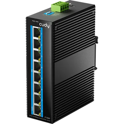Коммутатор Cudy IF1008P, 8×PoE+, 10/100M, промышленный